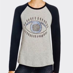 Aqua Cashmere Evil Eye Sweater